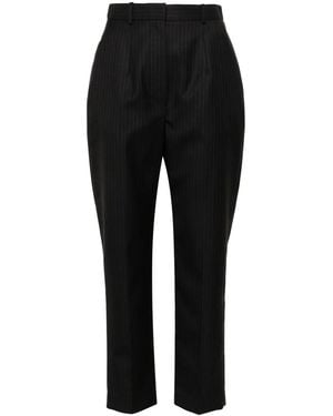McQueen Pinstripe-Pattern Trousers - Black