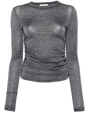 Patrizia Pepe Long-Sleeve Draping Top - Grey