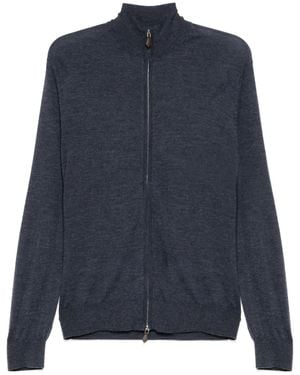 N.Peal Cashmere Hyde Fg Full Zip Sweater - Blue