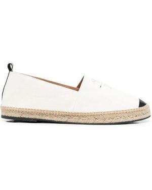 Philipp Plein Logo-Print Leather-Trim Espadrilles - White