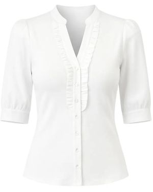 Cinq À Sept Junie Blouse Met Ruches - Wit