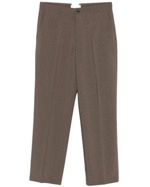 Les Deux Pressed-Crease Straight-Leg Pants - Gray