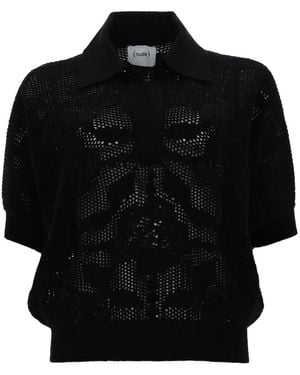 Nude Polo En Crochet - Noir