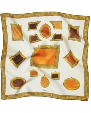 Versace Printed Silk Twill Scarf 70 Cm - Metallic