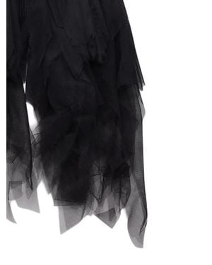 MATIERES FECALES Layered-Tulle Strapless Top - Black