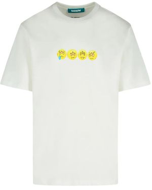 Barrow Emoji-Print Cotton T-Shirt - White