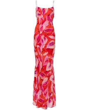 ANDAMANE Ninfea Floral-Print Slip Dress - Red