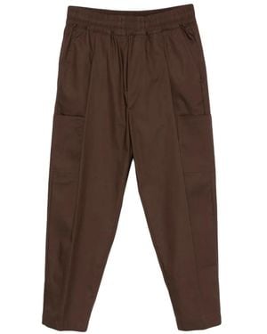 Yes London Elasticated Cargo Trousers - Brown