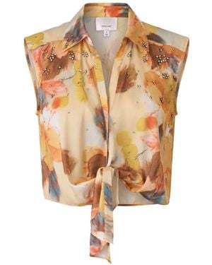 Cinq À Sept Marianna Watercolour-Floral-Print Top - Natural