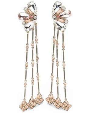 Rabanne Crystal-Embellished Drop Earrings - White
