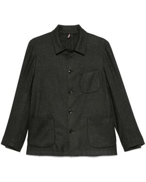 Dell'Oglio Single-Breasted Shirt Jacket - Black