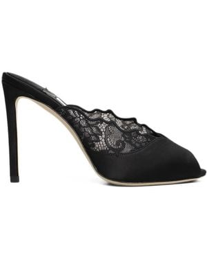 Jimmy Choo Brigitte 100 Lace And Satin Mules - Black