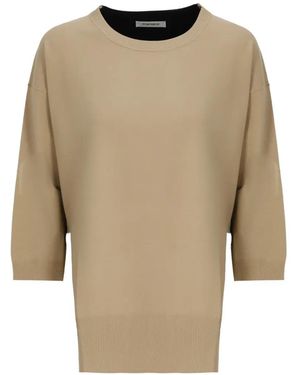 Kangra Colour-Block Three-Quarter-Sleeve Jumper - Natural