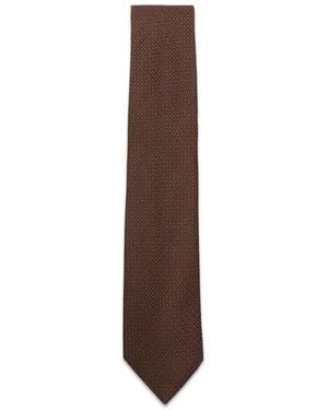 Canali Geometric-Pattern Tie - White
