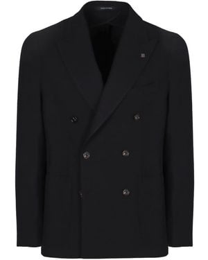 Tagliatore Double-Breasted Wool Blazer - Black