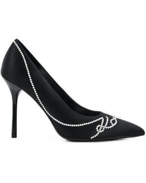 KARL LAGERFELD Sarabande Faux-Pearl Embellished Court Shoes - Black