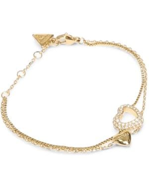 Guess Crystal-Embellished Heart Bracelet - Metallic