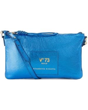 V73 Logo-Patch Shoulder Bag - Blue