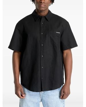 Calvin Klein Short-Sleeved Button-Up Shirt - Black