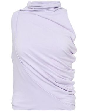 Hache Asymmetric Sleeveless Top - White