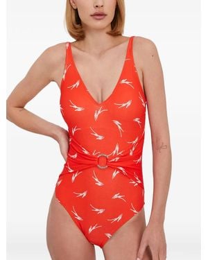 MICHAEL Michael Kors Maillot De Bain À Logo Imprimé - Red