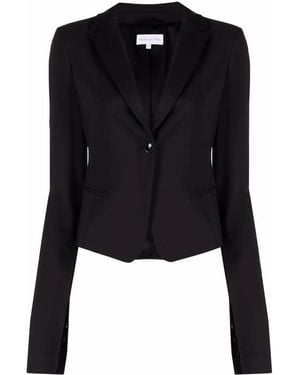 Patrizia Pepe Single-Breasted Slit-Sleeve Blazer - Black