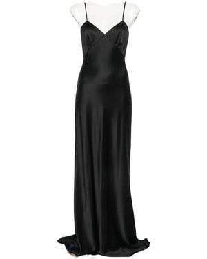 Max Mara Satin-Finish Back-Cutout Dress - Black