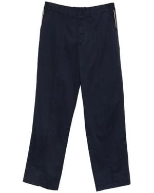 Iceberg Elasticated-Waist Cotton Pants - Blue