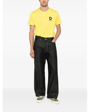Dondup Logo-Print Cotton T-Shirt - Yellow