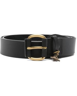 Vivienne Westwood Wide Alex Charm Leather Belt - Black