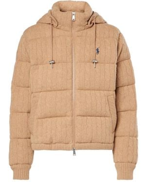 Polo Ralph Lauren Cable-Knit Quilted Jacket - Natural