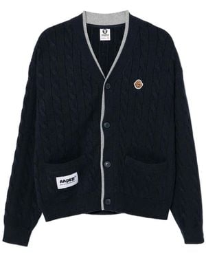 Aape By A Bathing Ape Logo-Embroidered Cardigan - Blue