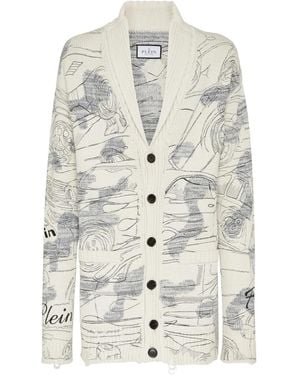 Philipp Plein Cardigan Cars Racing - Bianco