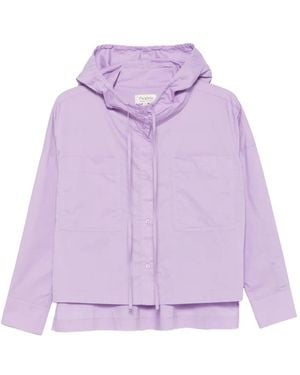 Psophia Drawstring Hooded Shirt - Purple