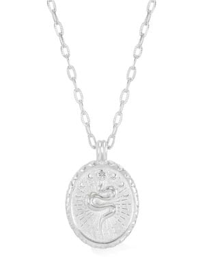 Dower & Hall Snake Talisman Necklace - White