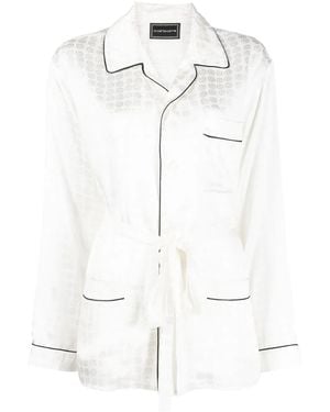 10 Corso Como Circle-Motif Belted-Waist Shirt - White