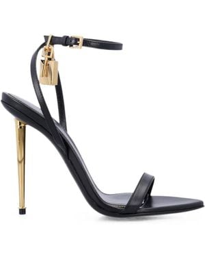 Tom Ford Padlock Leather Sandals - White