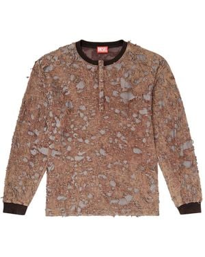DIESEL T-Overt Long Sleeve Tee - Brown