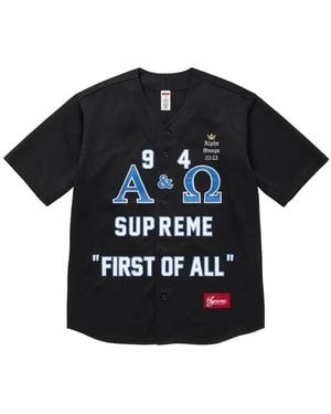Supreme Alpha Omega Baseball Jersey Shirt - Black