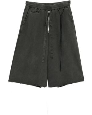 Midorikawa Faded Raw-Cut Shorts - Black