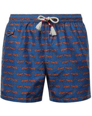 MC2 Saint Barth Lighting Badeshorts Mit Auto-Print - Blau