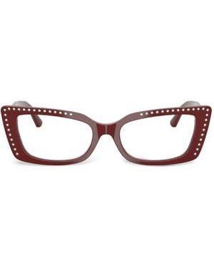 Jimmy Choo Crystal-Embellished Cat-Eye Glasses - Red