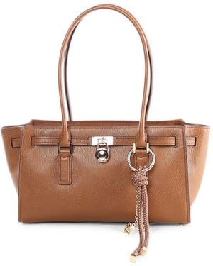 MICHAEL Michael Kors Small Hamilton Leather Satchel - White