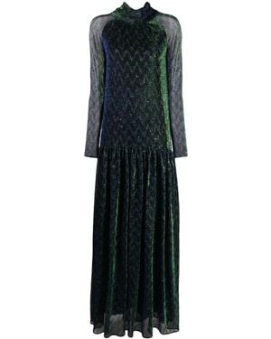 Talbot Runhof Lurex-Abendkleid Mit Stehkragen - Schwarz