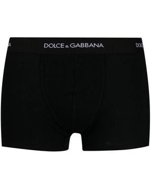 Dolce & Gabbana Logo-Waist Cotton Boxers - Black