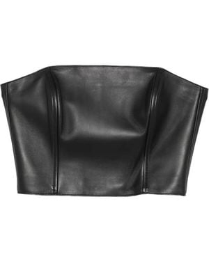 Polo Ralph Lauren Strapless Leather Top - Black