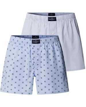 Hackett Lot De 2 Boxers À Logo Imprimé - Blue