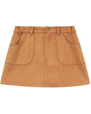 B+ AB A-Line Mini Skirt - Natural