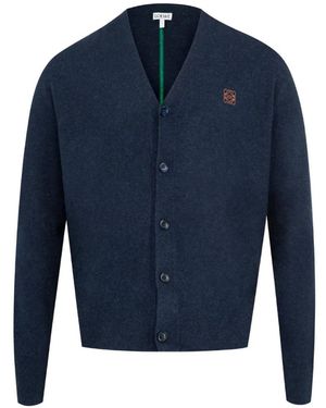 Loewe Logo-Detail Cardigan - Blue