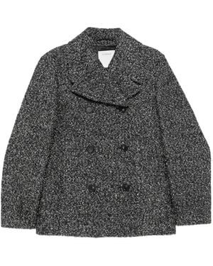 Sportmax Double-Breasted Speckled Coat - Grey